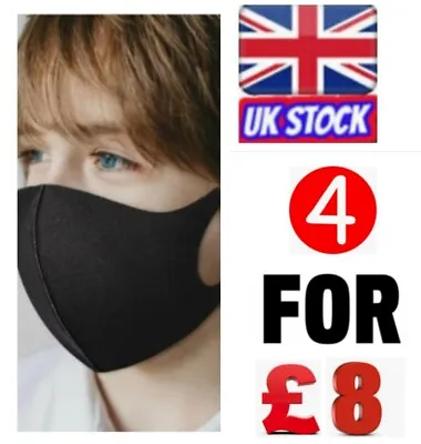 Teenager Kids Boys Girls Reusable Face Mask Protection With Filter Pack Of 4✅🚗✅ • £8
