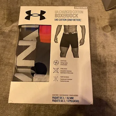 Under Armour Charged Cotton Boxerjock Boxer Jock UA Men 3 Pack Boxed Size Small • £28.99