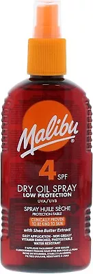 Malibu Sun SPF 4 Non-Greasy Dry Oil Spray For Tanning With Shea Butter Extract • £6.60
