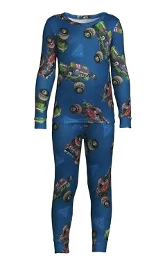 Monster Jam Boys Long Sleeve Two Piece Pajama Set Size 4 • $6