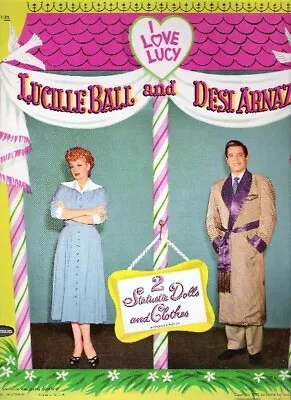 Vintage Uncut 1953 'i Love Lucy' Lucille Ball & Desi Paper Dolls~#1 Reproduction • $16.95