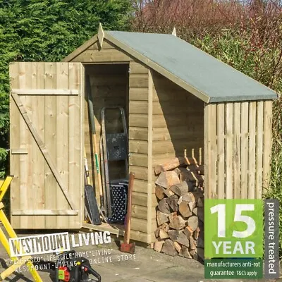 4x3 Ft Wooden Garden Shed Apex Lean To Log Toolstore Outdoor Storage Shiplap T&g • £381.99