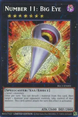 1X NM Number 11: Big Eye - BLC1-EN001 - Secret Rare Limited Edition • $3.65