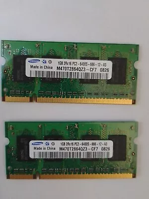 £4.99 • Buy 2Gb (2x1Gb) Samsung M470T2864QZ3-CF7 (1 GB, PC2-6400(DDR2-800),DDR2 RAM,800 MHz)