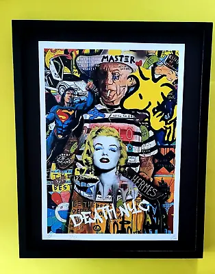 Death NYC Large Framed 16x20in Certified COA Graffiti Picasso Mr Brainwash 2 • $250