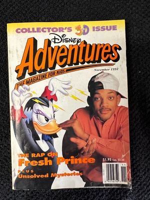 $12.74 • Buy Disney Adventures Magazine November 1992 3D Will Smith Fresh Prince No 1 Vol 3