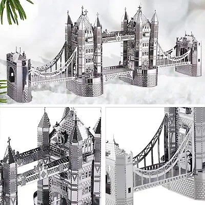 Piececool 3D Puzzle DIY Handmade Metal Model Adult Puzzle Tower Bridge London • £16.68