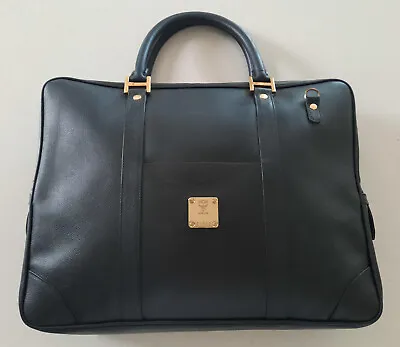 MCM Briefcase Soft  Relief Nature Leather  Serie Black Authentic NEW • $145