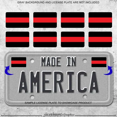 8x Thin Red Line Mini Sticker Decals License Plate Car Firefighter Truck Lives • $2.99