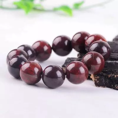 14mm Iddingsite Meteorite Idding Round Ball Beads Bracelet Red Bloodstone Bangle • $10.49