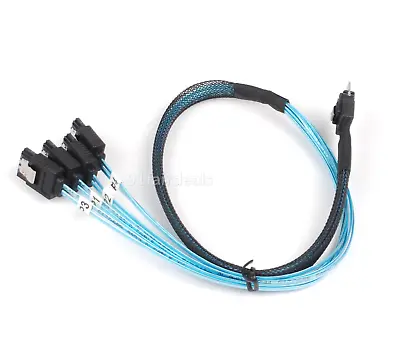 SAS 4.0 SFF-8654 4i 38pin Host To 4 SATA 7pin Target Hard Disk Fanout Raid Cable • $9.97