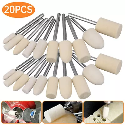 20Pcs Felt Polishing Buffing Pads Wheel Wool Plastic Rotary Tool Kit For Dremel • $9.98