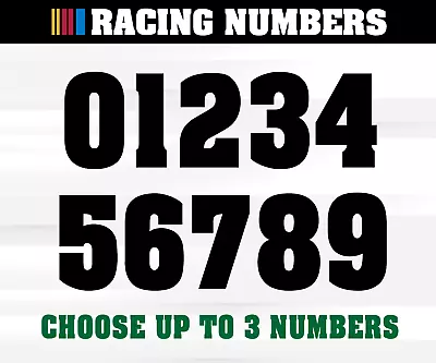 Racing Numbers Vinyl Decal Sticker | Dirt Bike Plate Number BMX Motocross DSG 02 • $6.99