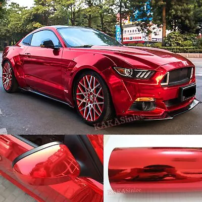 Red Brushed Satin Mirror Chrome Pearl Glossy Chameleon Car Vinyl Wrap Sticker US • $325.49