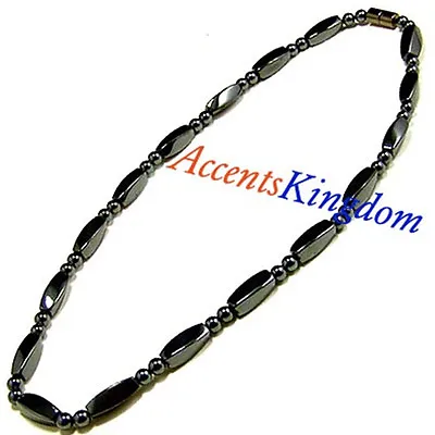 Accents Kingdom 3x Power Mens Magnetic Hematite Twist Bead Necklace • $25.49