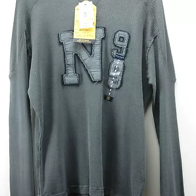 Nautica Jeans Company Mens Sz Small GREEN Winter Pine Thermal Long Sleeve Shirt • $12.99