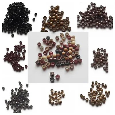 NANO Beads Micro Rings Silicone Lined Hair Extensions 3MM 100/200/300 UK STOCK • £1.99