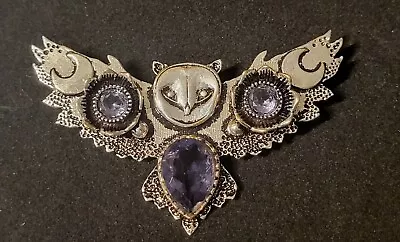 Large Owl Moon Art Iolite 925 Sterling Silver  Jewelry Pendant  Necklace  • $45