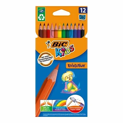 BIC Kids Evolution ECOlutions Colouring Pencils In Assorted Colours Packs Of 12 • £4.99