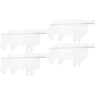  4 Pcs Wall Floating Shelf Palette Organizer Bathroom Decor Hanger Acrylic • £40.28