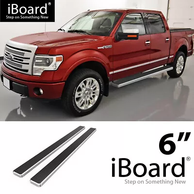 Polished Stainless Steel 6  IBoard Side Bar Fit 09-14 Ford F150 SuperCrew Cab • $219