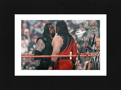 8X6 Mount UNDERTAKER & KANE Signed PHOTO Print Ready To Frame WWE Wrestling • £7.49