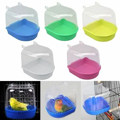 Bird Water Bath Tub For Pet Cage Hanging Bowl Parrot Birdbath Pet Cleaning. • £7.06