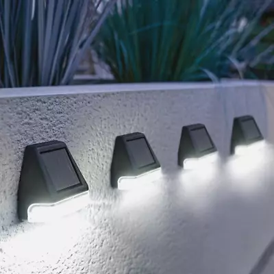 Solar Lights 4 Pack Super Bright Lighting Fence Wall Solar Powered 4.5 X 7.5 Cm • £11.99