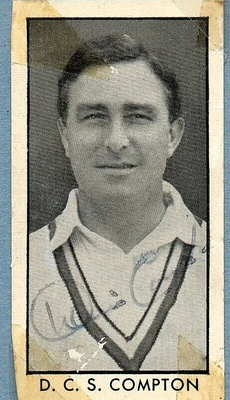 £2 • Buy CRICKET - DENIS COMPTON - Personally Signed  Wizard  Card - Good