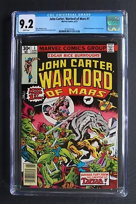 JOHN CARTER Warlord Mars #1 1st Marvel Comic JC DEJAH THORIS 1977 Movie CGC 9.2 • $52