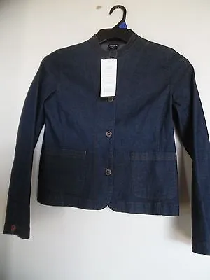 Eileen Fisher Mandarin Collar Jean Snap On Button Jacket NWT  Size Small • $89.41