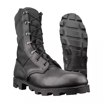 Genuine U.S. Army Jungle Black Leather PANAMA Boots Combat Military Footwear NEW • $93.45