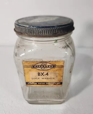 Vintage STANDARD Motor Products Gas Service Station Glass Jar Can With Lid • $11.99