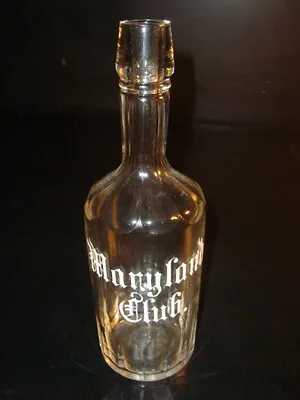 Circa 1900 Maryland Club Embossed Painted Bottle Fleischmann Co • $125