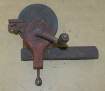 Vintage Hand Crank 95mm Diameter Wheel Grinder Clamp Grinding Tool • £9.50