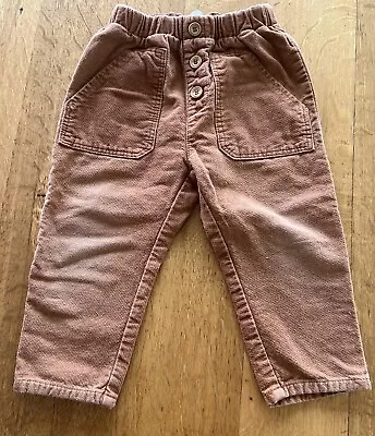 Zara Toddler Boy Jeans Pants Relaxed Pull On Size 2-3 2 3 Years Brown Textured • $5