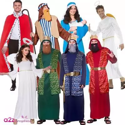 Mens Ladies Nativity Xmas Angel Joseph Mary Shepherd Wise Man King Fancy Dress • £21.99