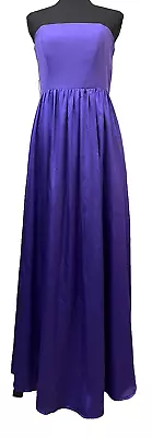 Vera Wang White Women's Dress Sz 6 Strapless Purple Bridesmaid Gown Long Slit • $22.44