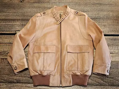 Wilsons Leather Bomber Jacket Cafe Racer Moto Jacket In Lamb Men's M • $100