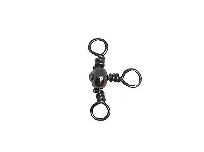 30 X #4 Crossline Barrel Swivel 3 Way Black Nickel Fishing Tackle Free Postage • $8.09