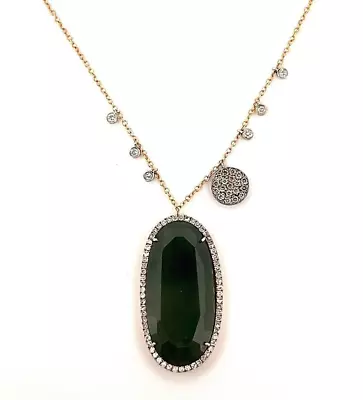 Meira T 14K Rose Gold Aventurine & Diamond Necklace • $1150