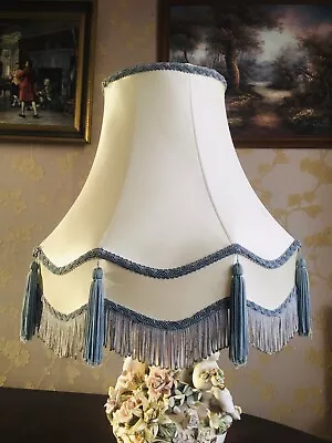 £40 • Buy Vintage Large Downtown Abbey Style Fringed Lampshade With Tassels