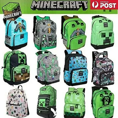 17'' Minecraft Durable Backpack Rucksack Laptop School Travel Bags Unisex Game • $41.26