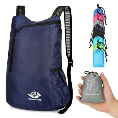 Hiking Daypack Ultra-lightweight Backpack Water Resistant Foldable Daypack • £6.20
