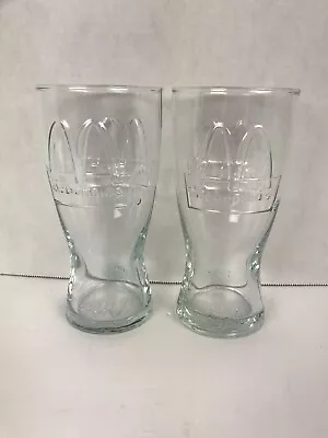 2 1992 McDonald's 16 Oz. Embossed Clear Soda Drinking Glass Vintage (3 Avb) • $11