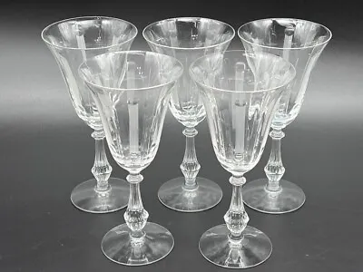 Set: 5 Vintage FOSTORIA Cut Crystal 7-1/2  BORDEAUX Wine Water Goblet Glasses • $74.99