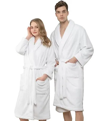 100% Luxury Egyptian Cotton Terry Towel Bath Robe Unisex Towelling Dressing Gown • £17.99
