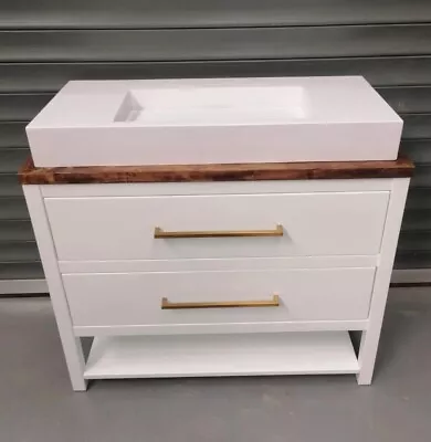 Vanity Bathroom Cabinet Wash Stand 1000mm White With Hard Wood Frame  • £799