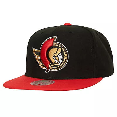 Men's Mitchell & Ness Black Ottawa Senators Core Team Ground 2.0 Snapback Hat • $31.99