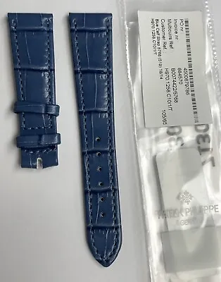 *original Patek Philippe 7130g-014 Blue Calf Leather Band  New 18/14 • $485